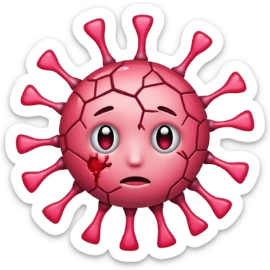 Virus rosita eliminado y triste sticker