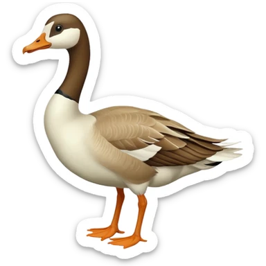 Emoji of a running goose with a very long neck and two legs. 🪿 is the reference. The goose looks like a white goose dyed green (#39C700), with neck, body, and wings all in that green color, not a duck. sticker