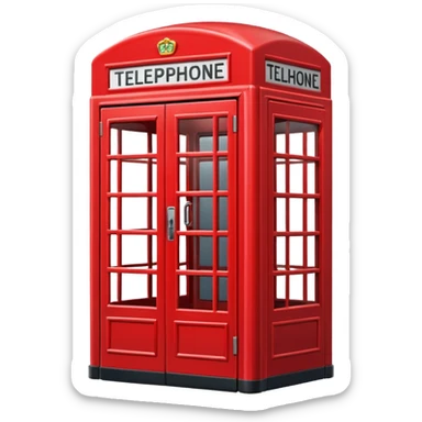cabina telefonica roja minimalista sticker