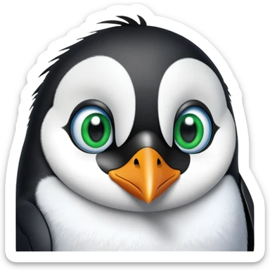 Penguin with Blue eyes Penguin with Green eyes sticker