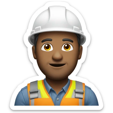 photorealistic man with a construction helmet  sticker