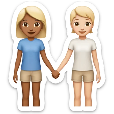 lesbian couple holding hands sticker