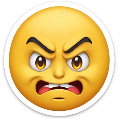 A very randomly angr emoji that looks like it would say "I'm going to tickle your toes" sticker