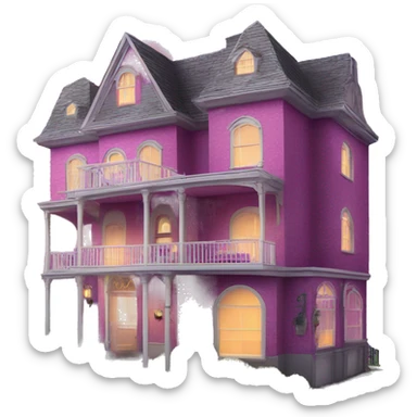 8 story Haunted Barbie manor hotel with attached garage  sticker