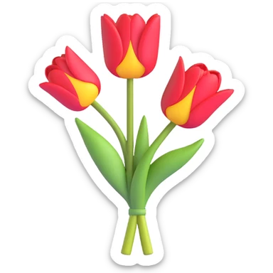 tulip, 3d emoji style sticker