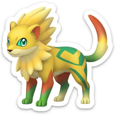 Liepard-Noivern-Litten-Sprigatito-Pokémon-fusion-creature (full body) sticker
