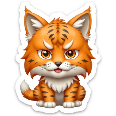 Chibi Sticker lynx angry sticker