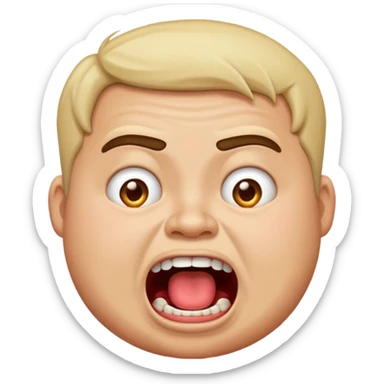 gum tsion emoji very not nice rude shouting ragebaiter fat ugly sticker