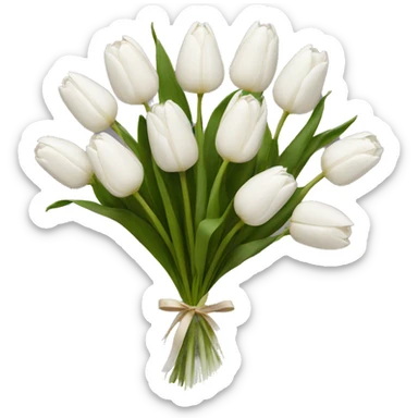 white tulip bouquet  sticker