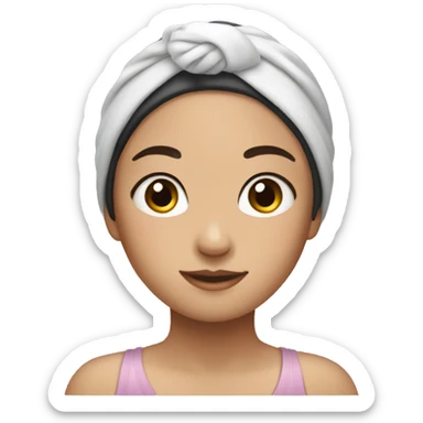 Asian girl wearing a hair towel  sticker