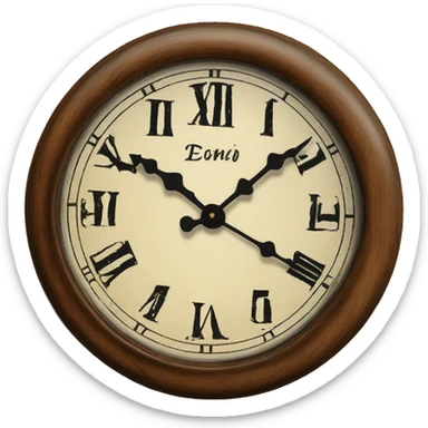 Vintage wooden table top clock fancy sticker