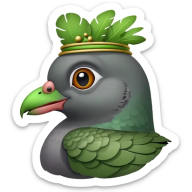 Pigeon with frog on head sticker