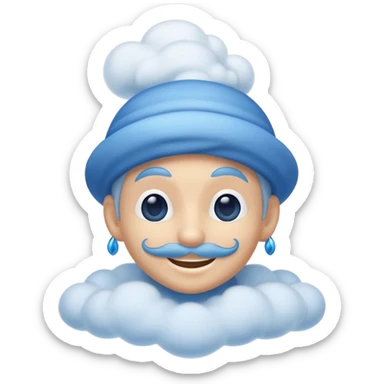 blue genie emerging smoke. sticker