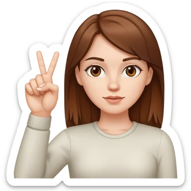 white girl with brown hair holding middle finger up sticker