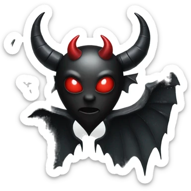 Black heart with devil horns and wings sticker