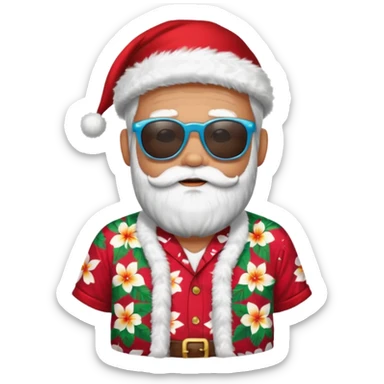 santa klaus with summer clothes sticker