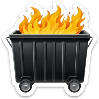 Dumpster fire no wheels sticker