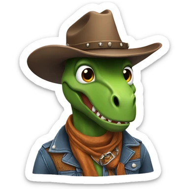Dinosaur cowboy  sticker