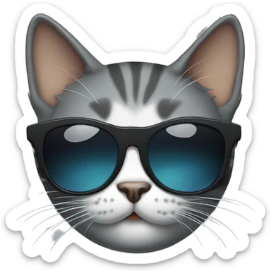 Cat with sunglasses sticker