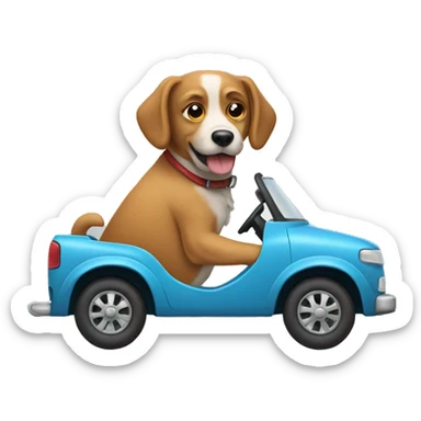 Dog driving sticker