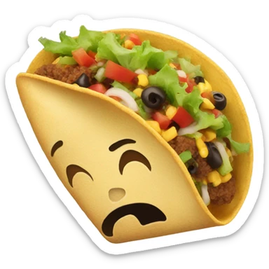 Facing taco sticker