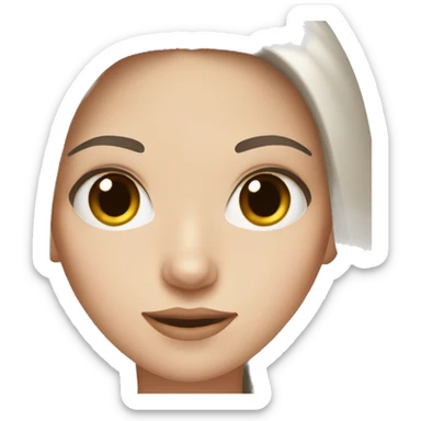 White girl with brown eyes and dark brown hair  sticker