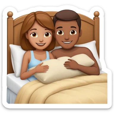 Different genders in bed sticker