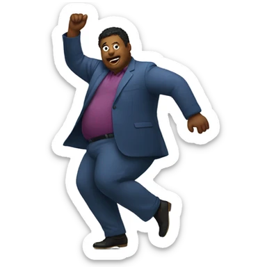 silly overweight men dancing  sticker