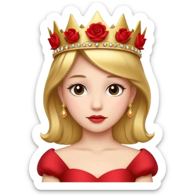 Red rose princess tiara sticker