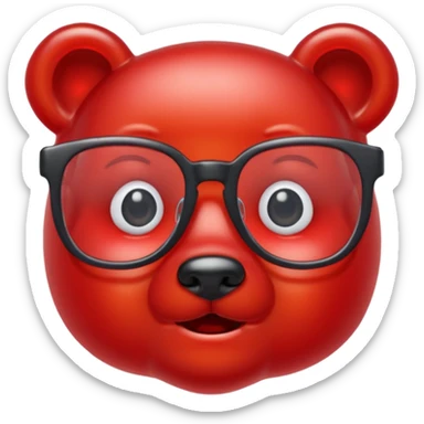 gummy bear with glassess, only head  sticker