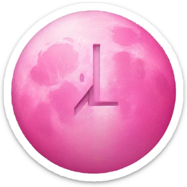pink moon with letter M in it sticker