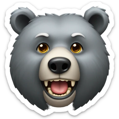 realistic-grey-bear-eating  sticker