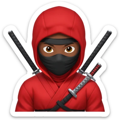 black skin ninja red clothes sticker
