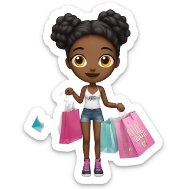 Girl with Victoria secret shopping bags sticker