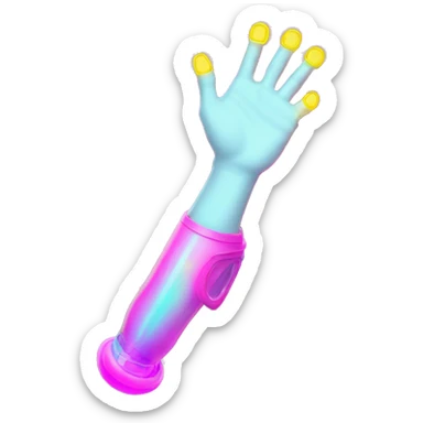 Rave party dancing prosthetic arm neon smoking sticker