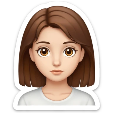Brown haired girl with brown eyes sticker