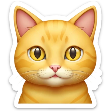 a yellow cat with star-shaped eyes sticker