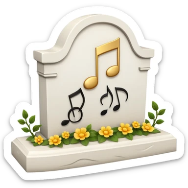 fuck on em grave with msuic notes white grave sticker