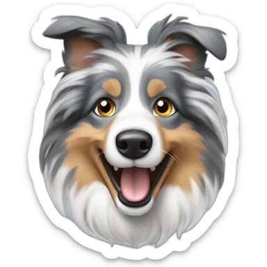 Blue merle shetland sheepdog barking sticker