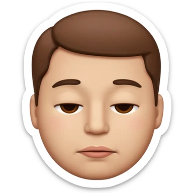 A male emoji with big fat lips with it’s eyes closed not smiling with n sticker