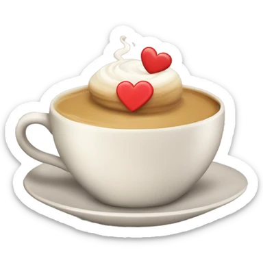 latte with heart and book sticker