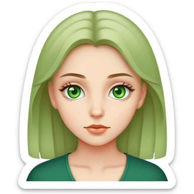 portrait of a girl with green eyes sticker