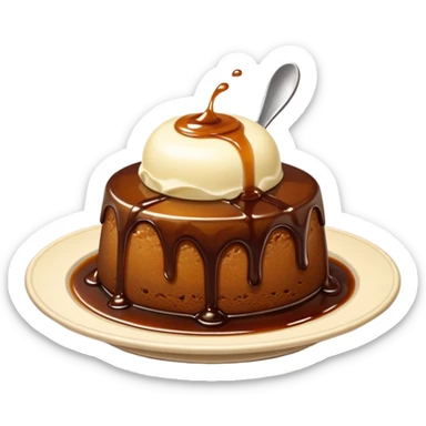 Sticky toffee pudding vanilla ice cream  sticker