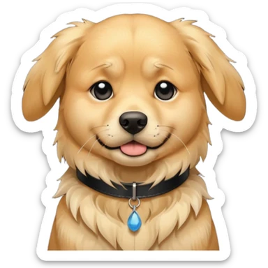 Crying golden retriever dog wearing goth accessories sticker