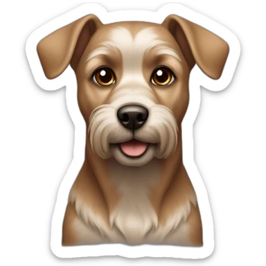 Yorkshire silver and brown dog with pointed ears and black eyes sticker
