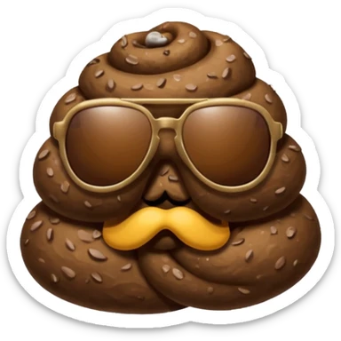 Poop with sun glasses  sticker