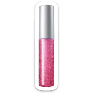 Pink lipgloss tube bottle with glitter  sticker