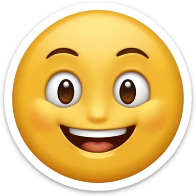 É um emoji sorrindo só que com o sorriso sábado e de canto com um olha bem picante é especificamente isso sticker