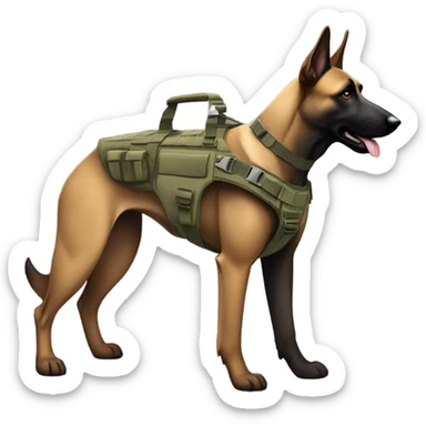 Dark Belgian malinois, tactical sticker