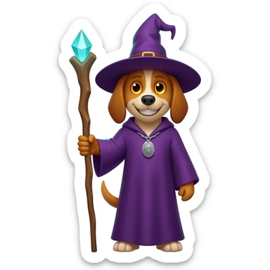 Dog wizard sticker